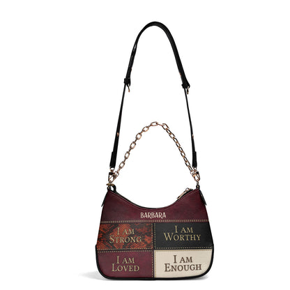 I Am Strong | Personalized Chain Shoulder Bag JSCSBNUHN282M