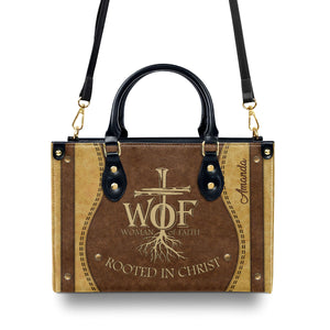 Woman Of Faith - Beautiful Personalized Lion Leather Handbag NUHN366