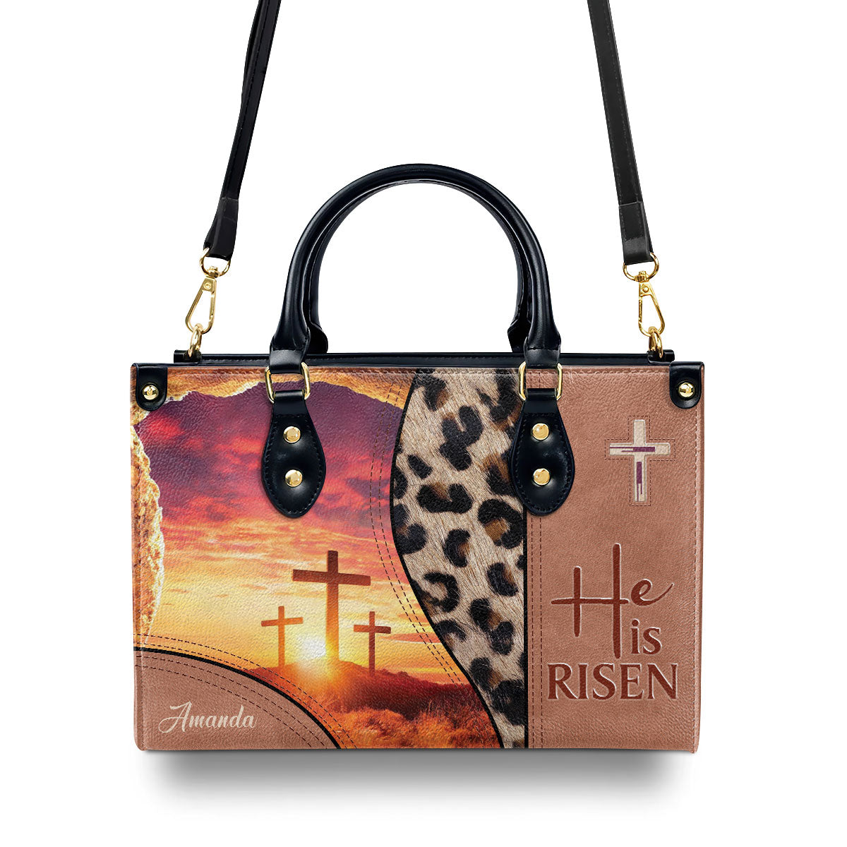 Special Personalized Leather Handbag - He Is Risen NUM295