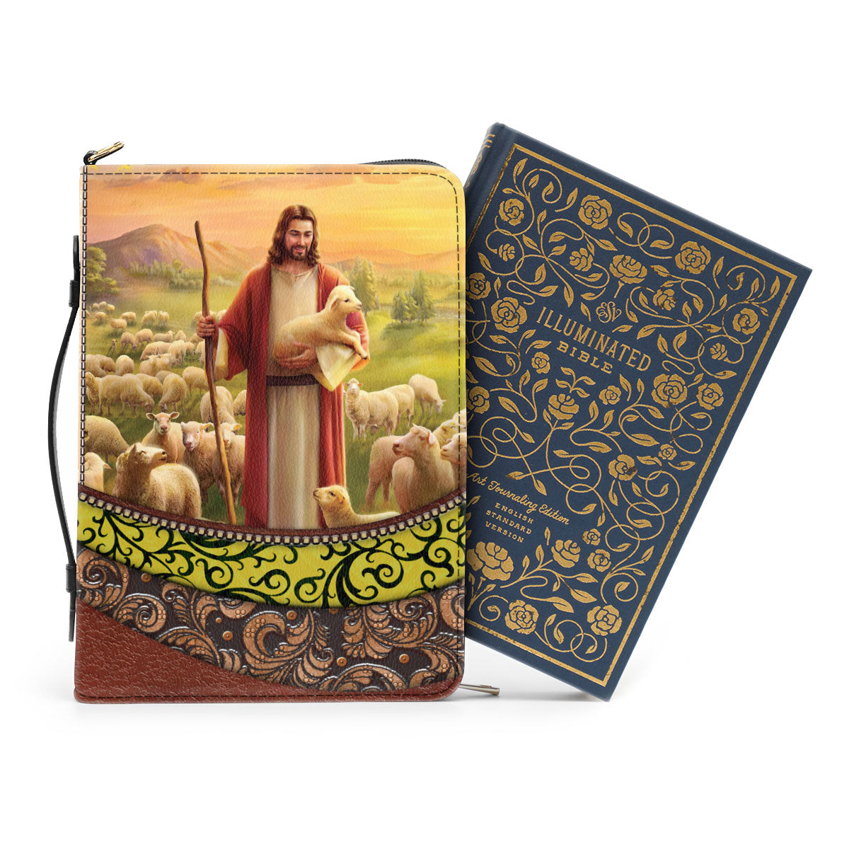 Personalized Bible Cover - The Lord Is My Shepherd, I Shall Not Want NUM301A