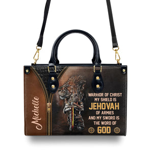 Warrior Of Christ - Beautiful Personalized Leather Handbag NUM396