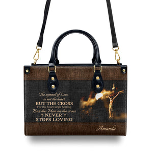 Special Jesus Leather Handbag - The Man On The Cross Never Stops Loving NUH264