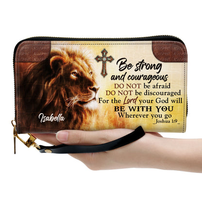 Special Personalized Cross Clutch Purse - Do Not Be Afraid, Do Not Be Discouraged NUHN304