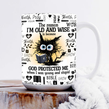 God Protected Me - Awesome White Ceramic Mug CCMNAHN1001B