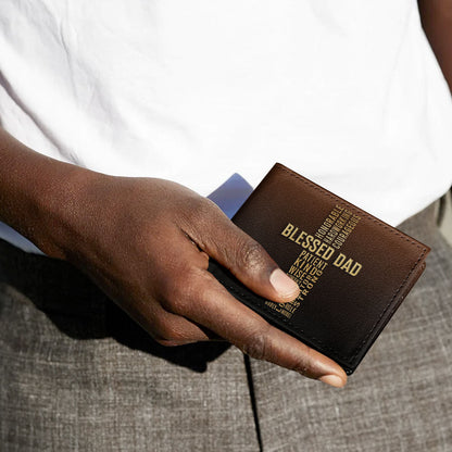 Blessed Dad | Personalized Folded Wallet For Men JSLFWHA15