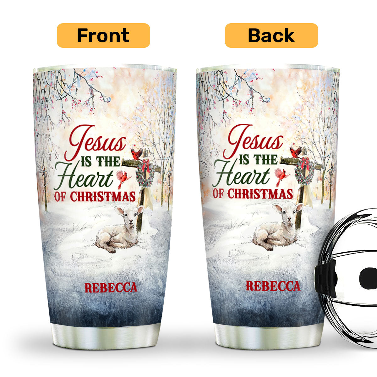 Jesus Is The Heart Of Christmas | Personalized Stainless Steel Tumbler JSSSTPT2307M