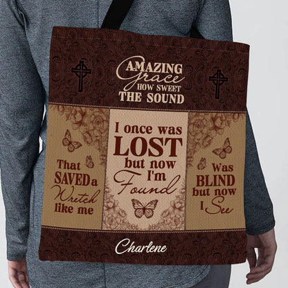 Jesuspirit| Personalized Christian Tote Bag | Amazing Grace How Sweet The Sound TBM739