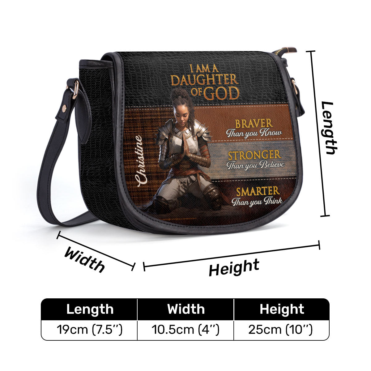 I Am Daughter Of God - Personalized Leather Saddle Bag LSBM765