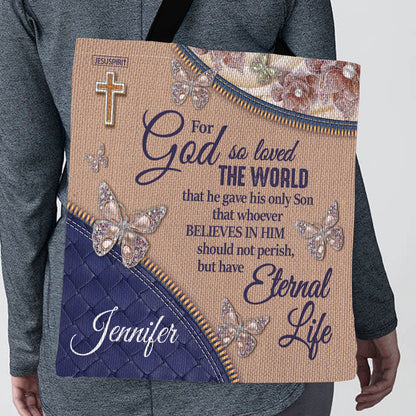 Meaningful Personalized Tote Bag - For God So Loved The World NUH285
