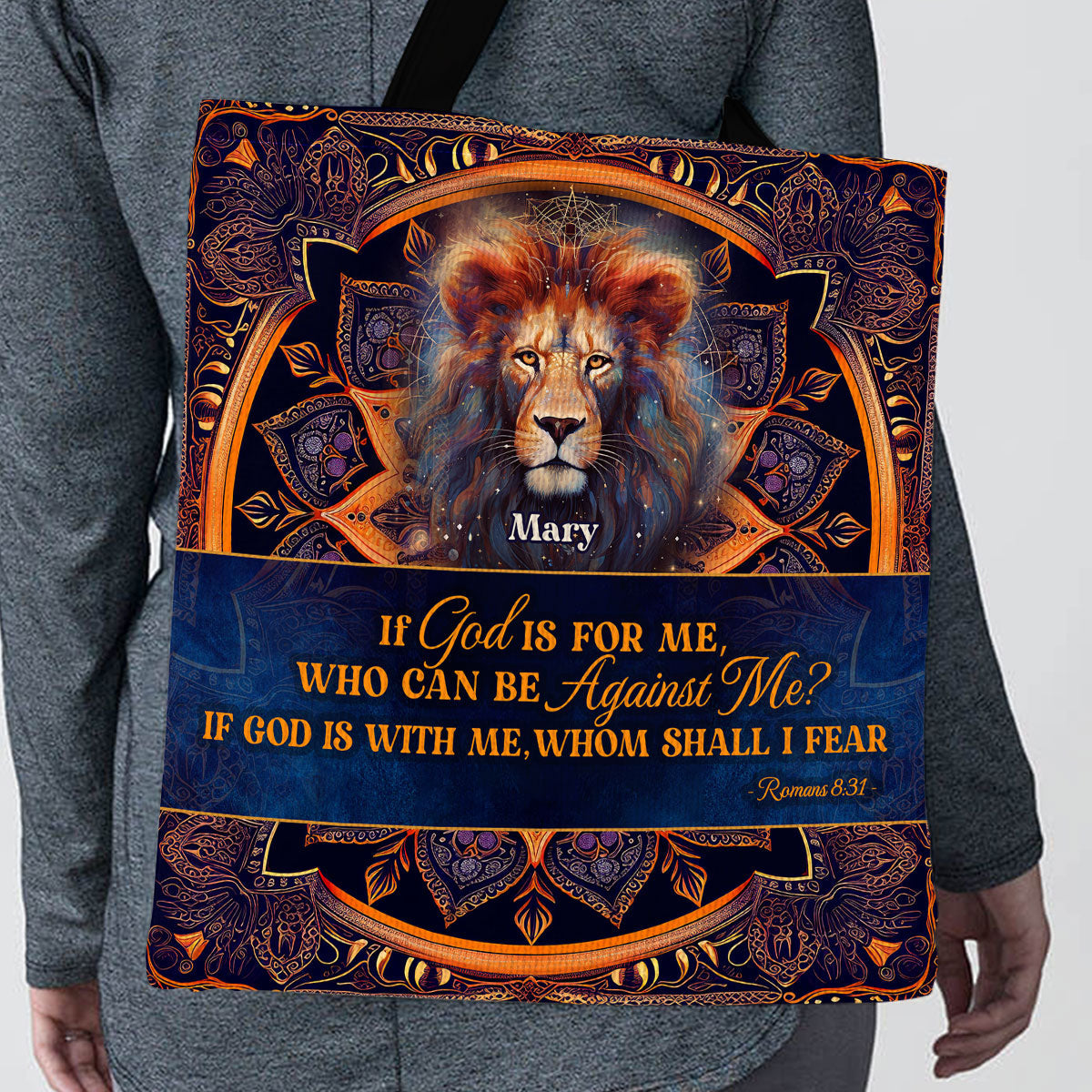 Jesuspirit Personalized Christian Tote Bag | If God Is For Me TBM751