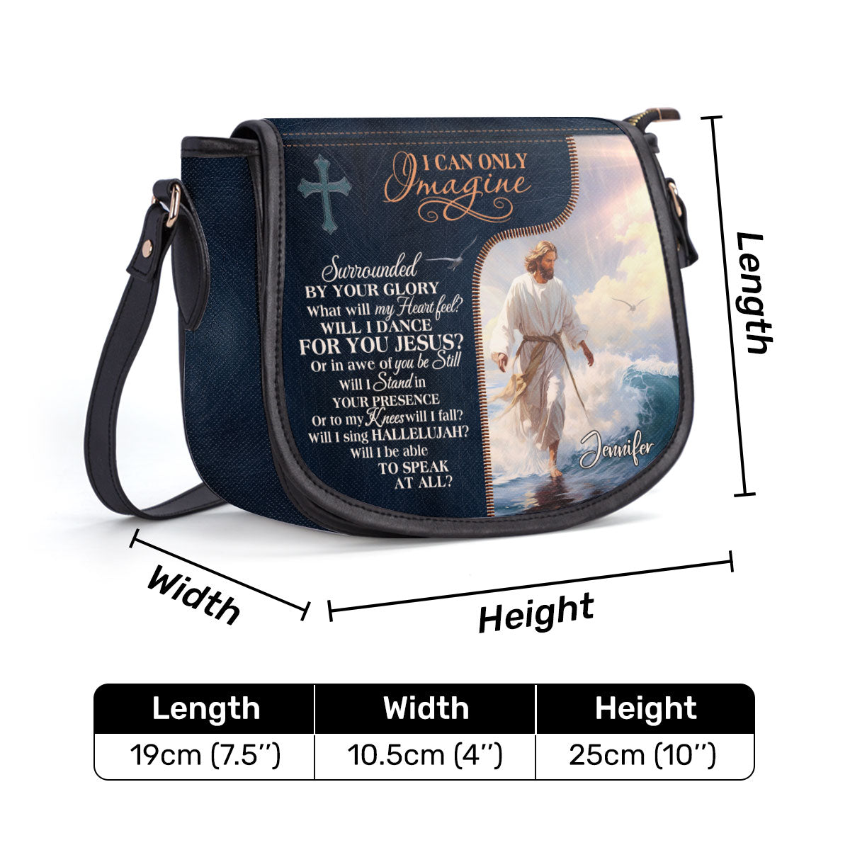 Jesus I Can Only Imagine - Personalized Leather Saddle Bag LHBM737