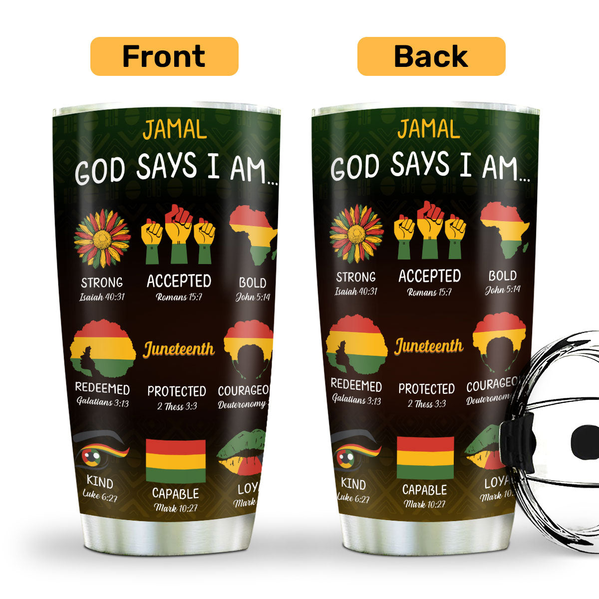 God Says I Am | Personalized Stainless Steel Tumbler JSSSTHA09