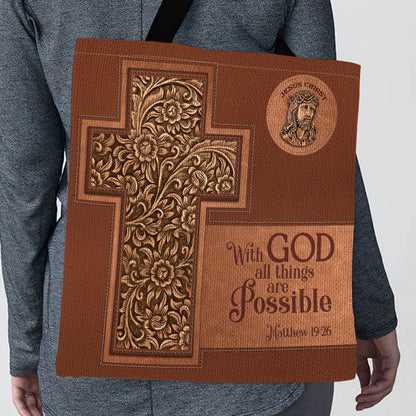 Special Jesus Tote Bag - With God All Things Are Possible NM130