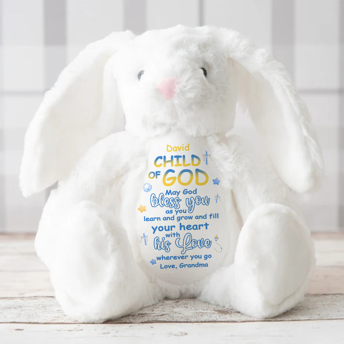 May God Bless You | Personalized Stuffed Bunny
