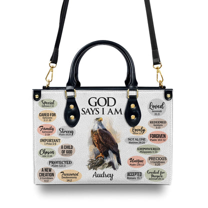 Jesuspirit | Personalized Animal Leather Handbag With Handle | What God Says About You | Christian Gifts For Religious Women LHBH740