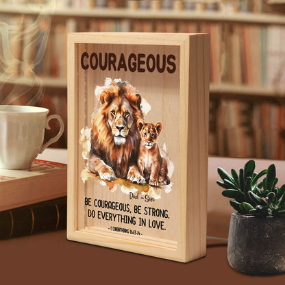 Jesuspirit Personalized Frame Light Box | Be Courageous Be Strong FLBM03