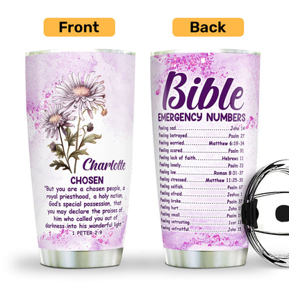 Bible Emergency Numbers | Personalized Stainless Steel Tumbler