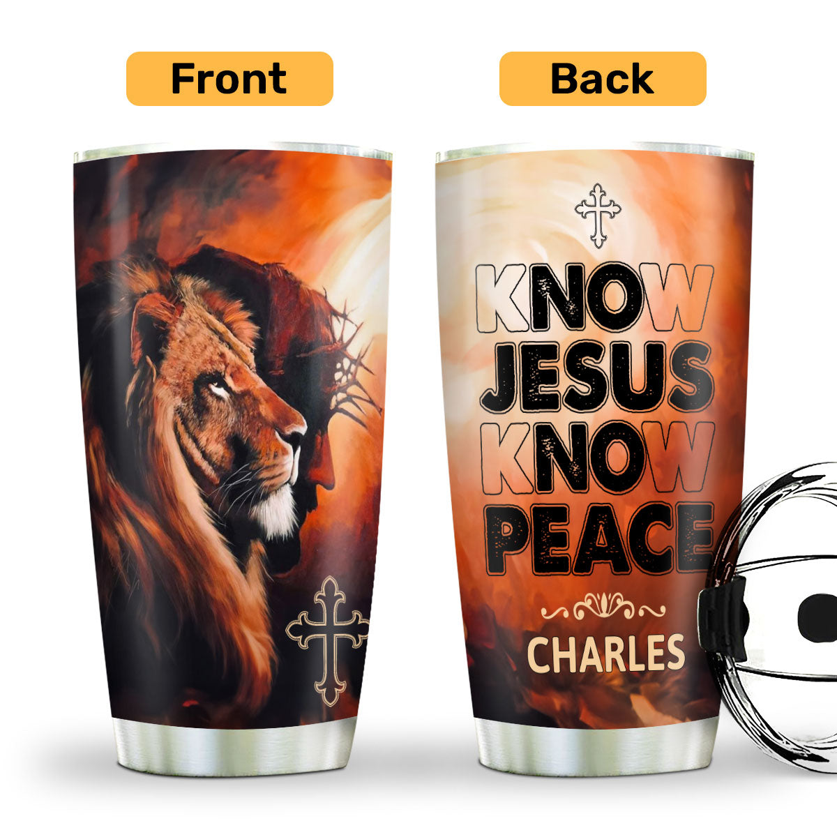 Know Jesus Know Peace | Personalized Stainless Steel Tumbler JSSSTPT1433M