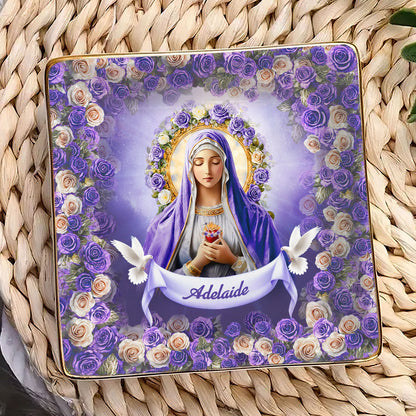 Heavenly Grace | Personalized Ceramic Ring Dish Square