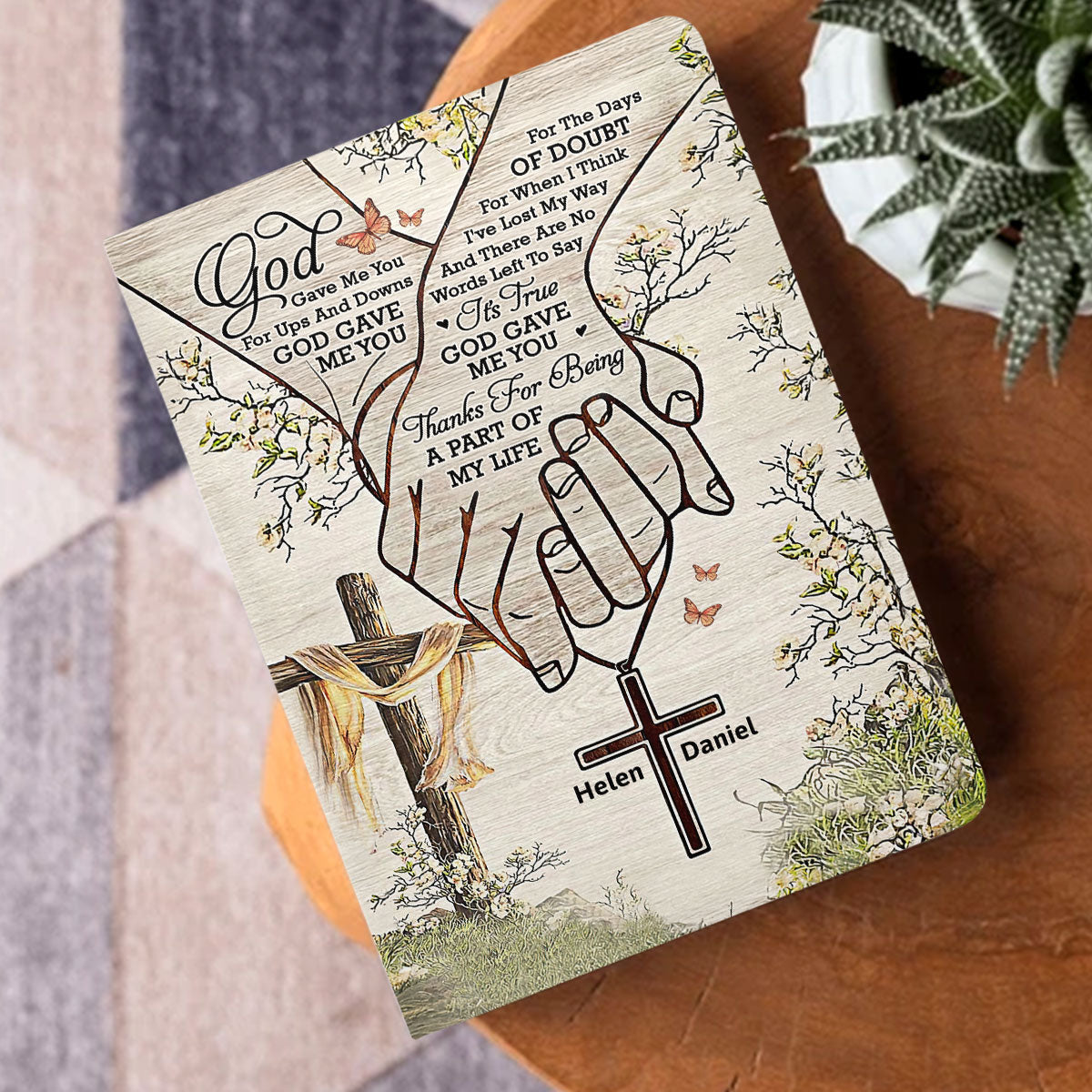 God Gave Me You | Personalized Leather Cover Notebook