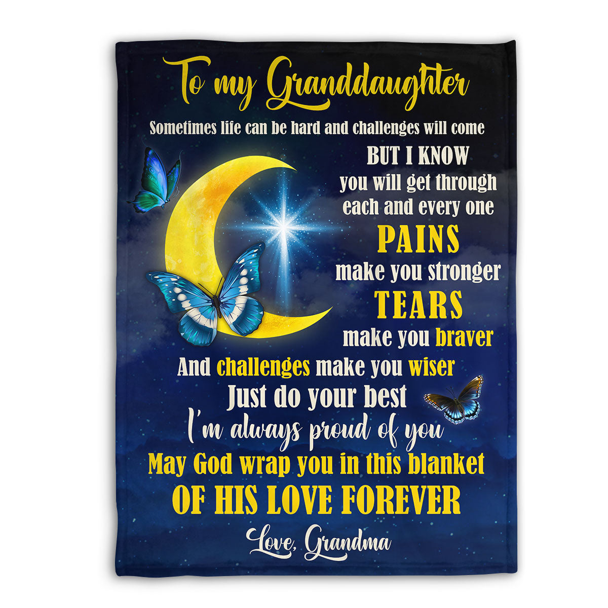 Jesuspirit | Religious Thoughtful Gifts For Granddaughter | I'm Always Proud Of You | Personalized Christian Fleece Blanket FBHN686