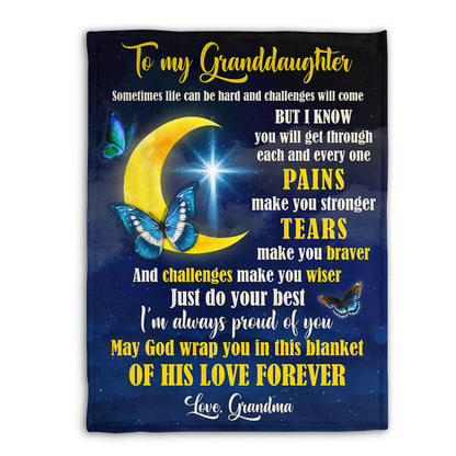 Jesuspirit | Religious Thoughtful Gifts For Granddaughter | I'm Always Proud Of You | Personalized Christian Fleece Blanket FBHN686