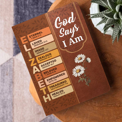 God Says I Am | Personalized Leather Cover Notebook