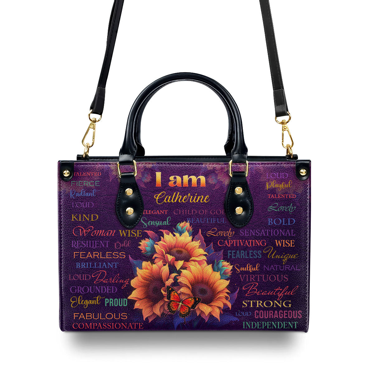 Jesuspirit | I Am Fearless | Gift For Her | Personalized Zippered Leather Handbag With Handle LHBM718