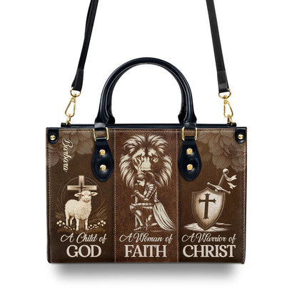 Jesuspirit | Personalized Leather Handbag With Zipper | A Woman Of Faith LHBHN688