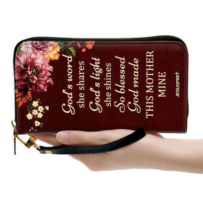 Jesuspirit | To My Loving Mom | Meaningful Christian Gift From Child To Mother | Zippered Leather Clutch Purse NUHN372B
