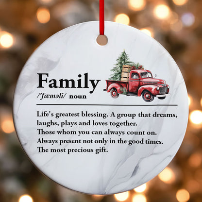 Family Definition | Personalized Round Shaped Ceramic Ornament JSRSCOPT2752L