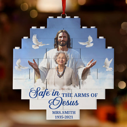 Safe In The Arms Of Jesus | Personalized Circle Buildable Ornament-1 Side Print JSCBOPT2814T