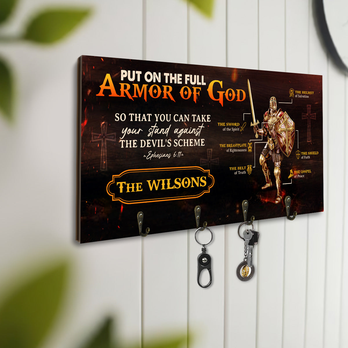 Put On The Full Armor Of God | Personalized Key Holder JSUWKHCSPT1744TA