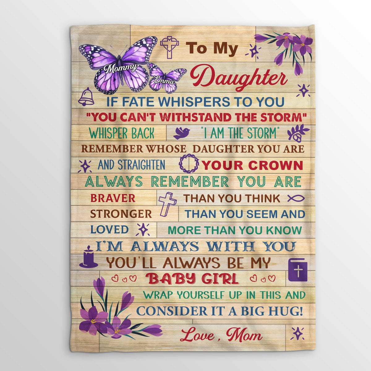 To My Daughter | Personalized Fleece Blanket JSFBPT2422L