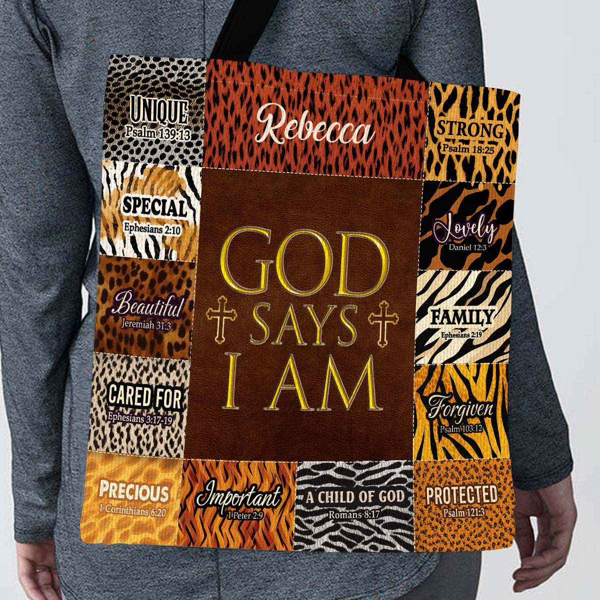 Jesuspirit| Personalized Christian Tote Bag | God Says I Am Unique TBM724