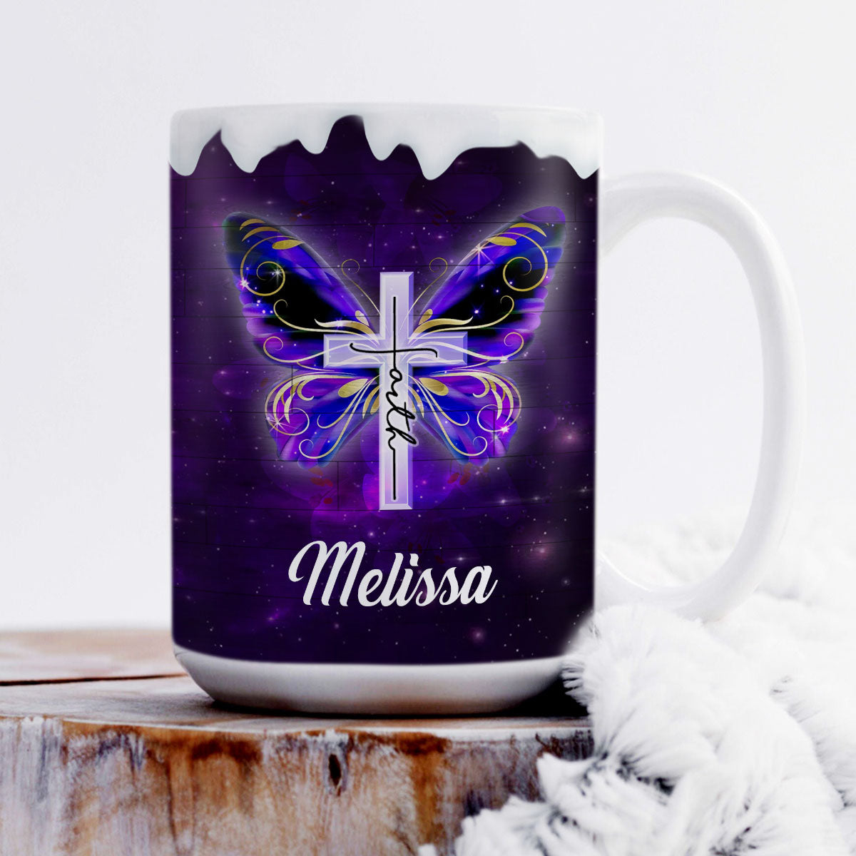For God Has Given Us Power And Love - Unique Personalized Butterfly White Ceramic Mug NUHN210A