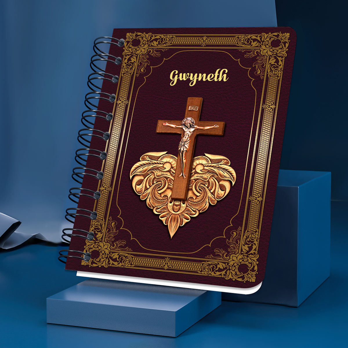 Jesuspirit Spiral Journal | Isaiah 41:13 | For I Am Your God | Spiritual Gifts For Christian Friends | Jesus And Cross SJH724
