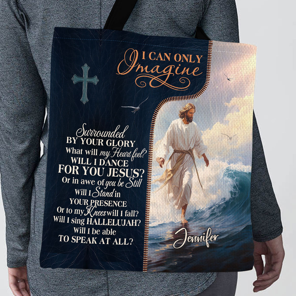 Jesuspirit| Personalized Christian Tote Bag | Jesus I Can Only Imagine TBM737