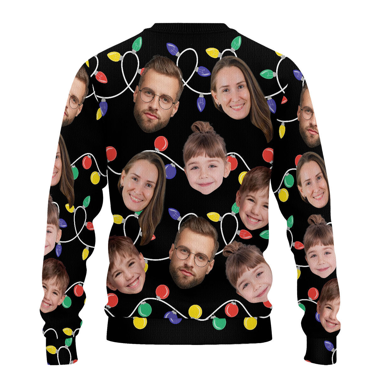 Just Us Custom Photo Christmas Family | Personalized Wool Sweater JSWSWPT2041M