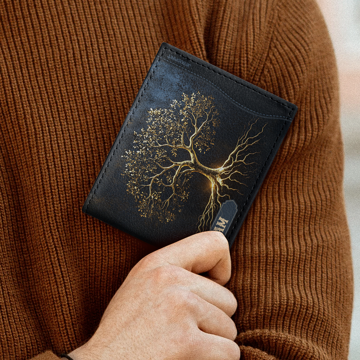 His Children Are Blessed After Him | Personalized Leather Folded Wallet