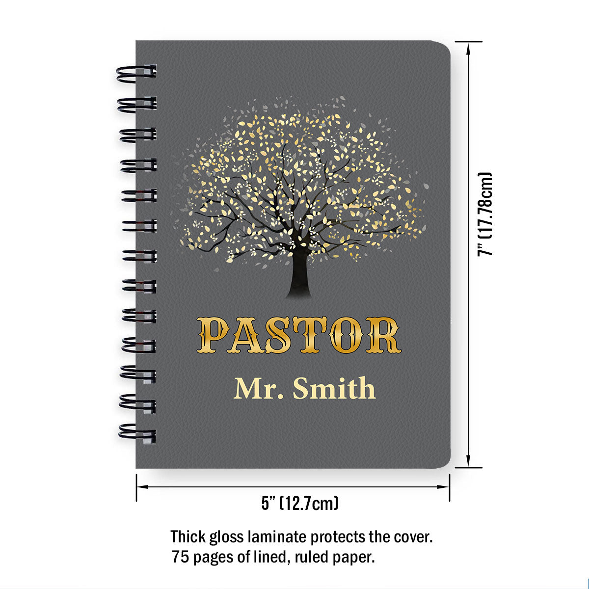 Thank You Pastor | Personalized Spiral Journal