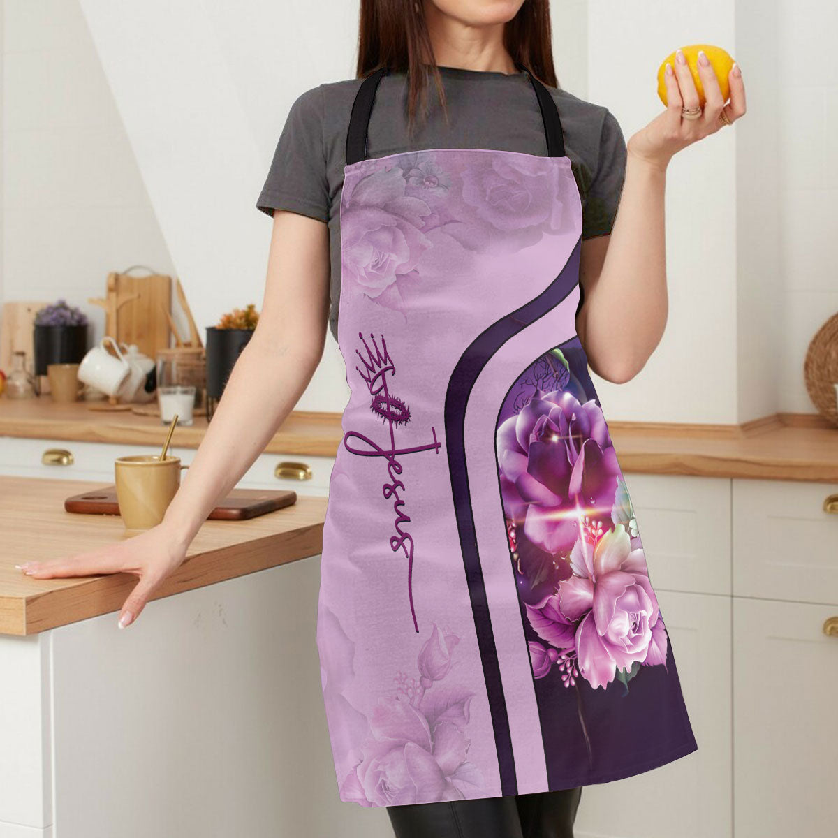 Rose And Cross | Apron With Neck Strap
