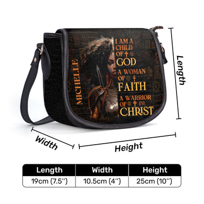 I Am A Child Of God - Personalized Leather Saddle Bag LHBM725