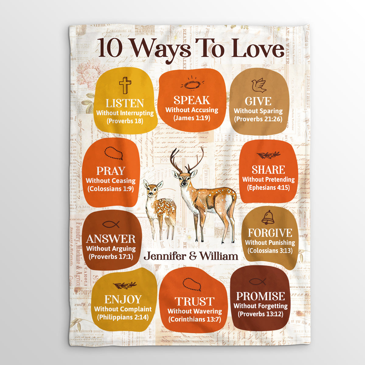 10 Ways To Love | Personalized Fleece Blanket