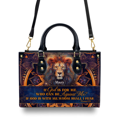 Jesuspirit | Personalized Leather Handbag With Zipper | If God Is For Me LHBM751