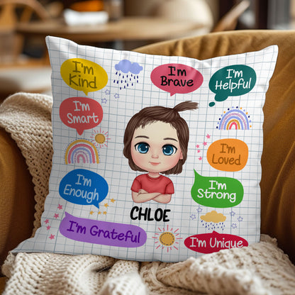 I'm Kind I'm Brave | Personalized Crystal Velvet Pillow JSPILWPH1261L