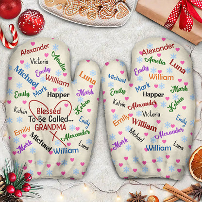 Blessed To Be Called Grandma | Personalized Warm Mittens JSWMPT2246D