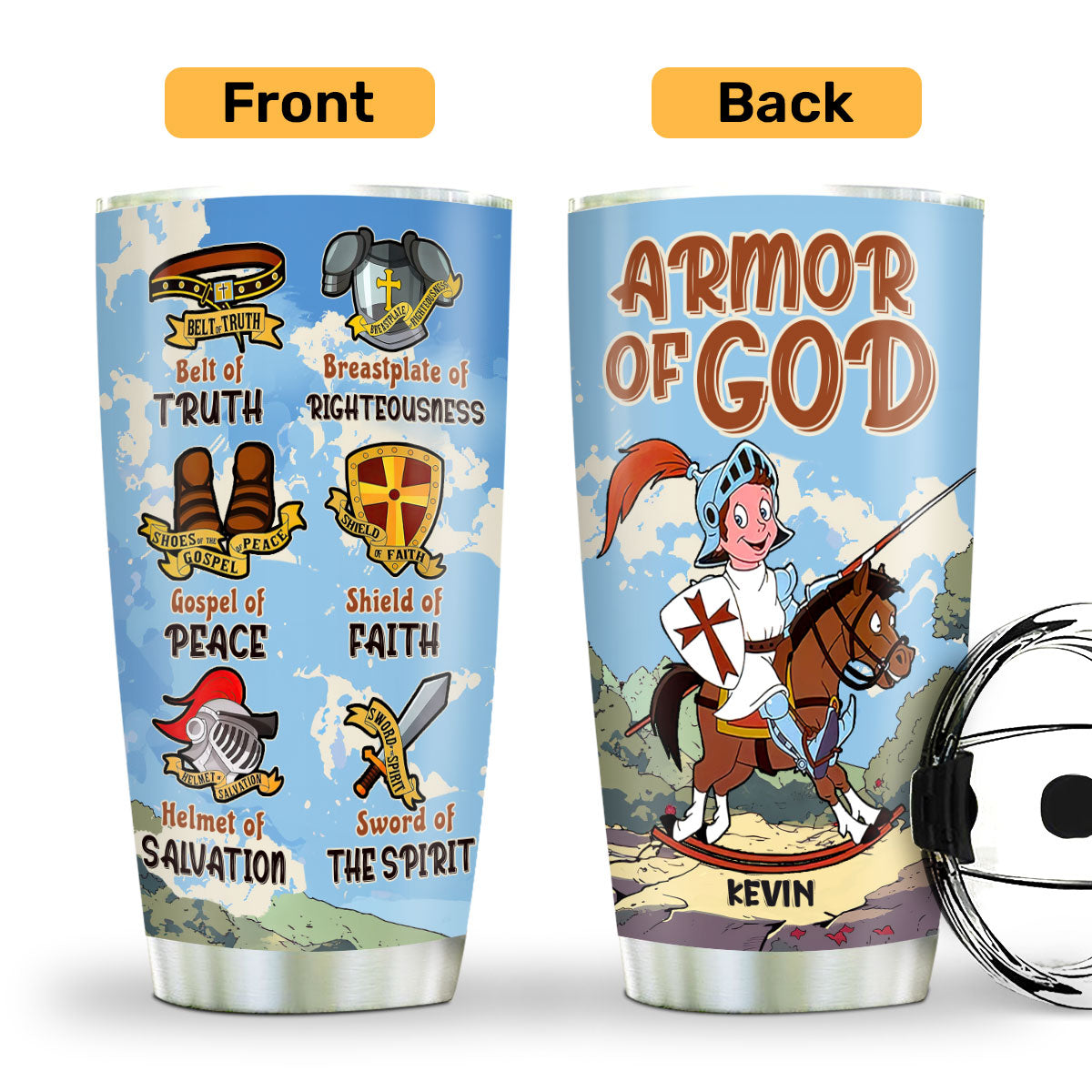 Armor Of God | Personalized Stainless Steel Tumbler For Kids JSSSTM1050