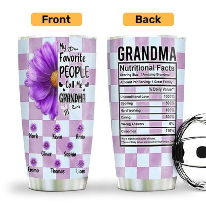 My Favorite People Call Me Grandma | Personalized Stainless Steel Tumbler JSSSTT47