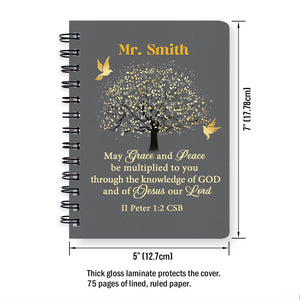 Jesuspirit  | Religious Gift For Christian People | Grace And Peace  | Personalized Spiral Journal SJNAM1003B